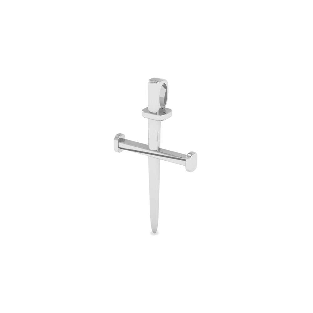 Nail Crucifix Pendant Silver
