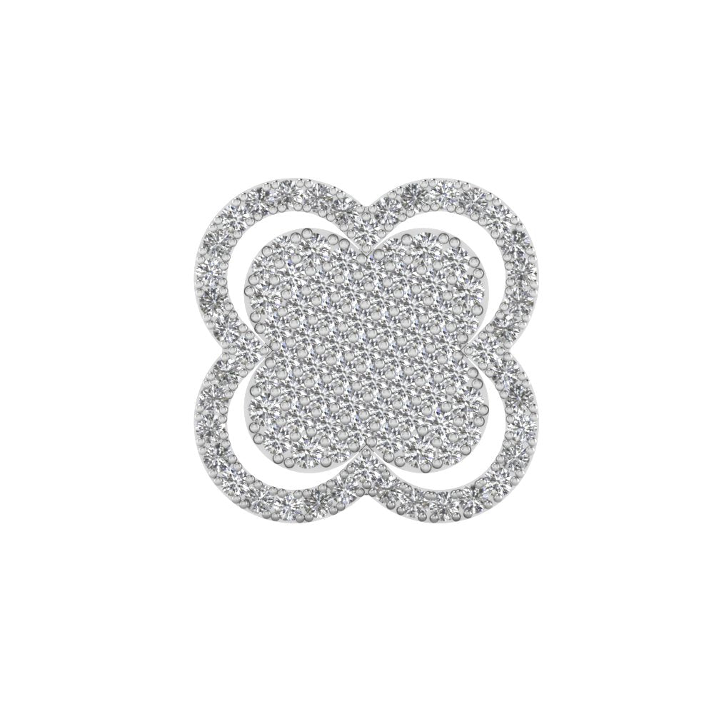 Pave Clover Pendant Silver