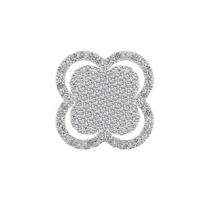 Pave Clover Pendant Silver