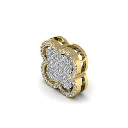 Pave Clover Pendant Gold