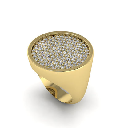 Pave-Set Coin Ring Gold