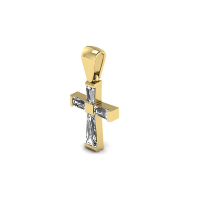 Tapered Baguette Cross Gold