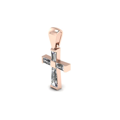 Tapered Baguette Cross Gold
