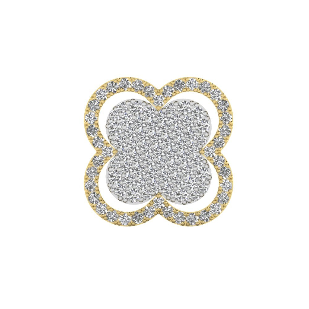Pave Clover Pendant Gold