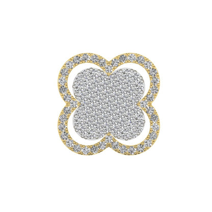 Pave Clover Pendant Gold