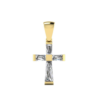 Tapered Baguette Cross Gold