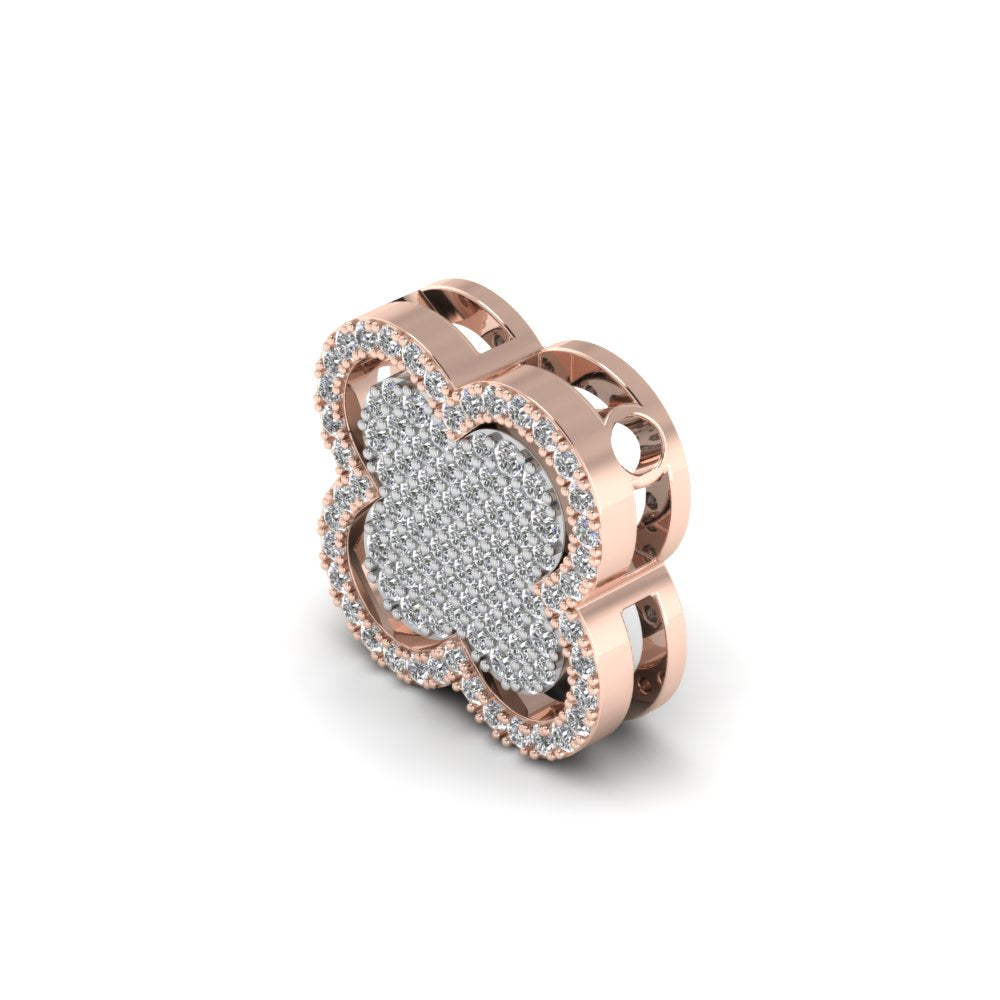Pave Clover Pendant Gold