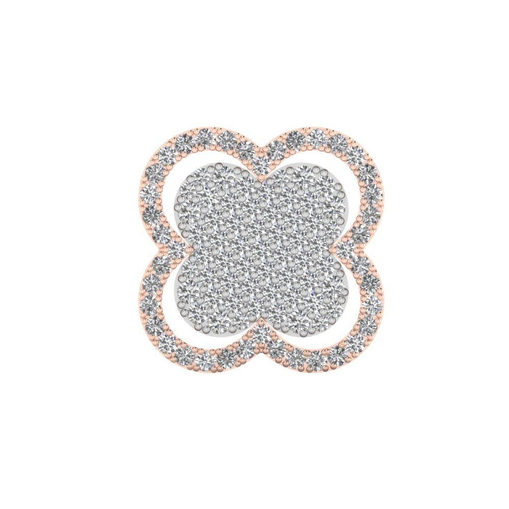 Pave Clover Pendant Gold