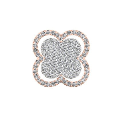 Pave Clover Pendant Gold